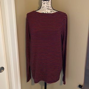 GAP Long Sleeve Striped Tee in Black and Red
